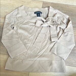 Banana Republic Cream Crew Neck Sweater with Bow Detail